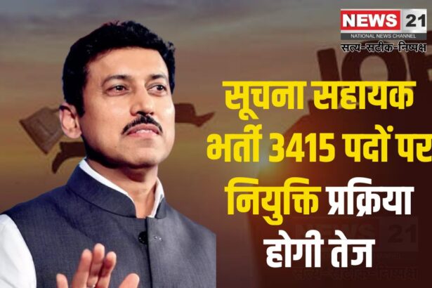 Information Assistant: सूचना सहायक भर्ती के 3415 पदों पर नियुक्ति प्रक्रिया को आगे बढ़ाने के सभी आवश्यक कदम उठाए जाएंगे : कर्नल राज्यवर्धन राठौड़