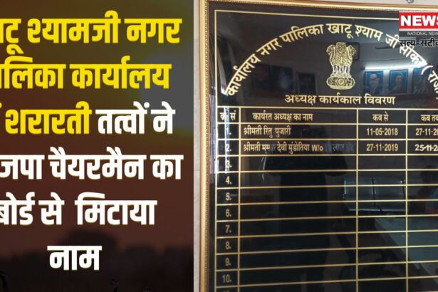 Khatu Shyamji Nagar Pali Office of Rajasthan: शरारती तत्वों ने भाजपा चैयरमैन का नाम मिटाया: दलित महिला विरोधी चेहरा आया सामने