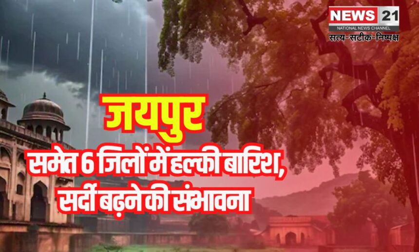 Rajasthan Weather Update: जयपुर सहित 6 जिलों में हल्की बारिश: मौसम विभाग ने जताई हल्की बारिश की संभावना