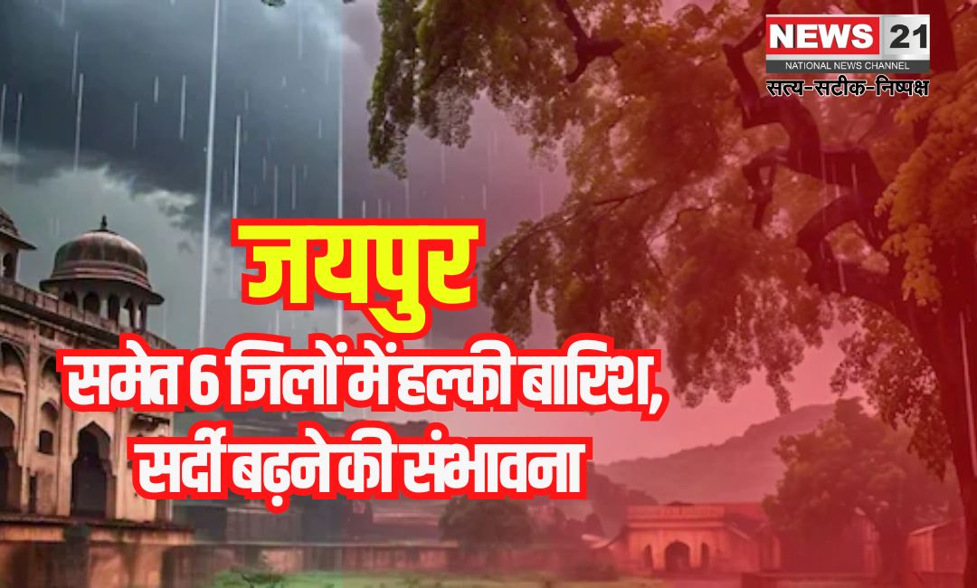 Rajasthan Weather Update: जयपुर सहित 6 जिलों में हल्की बारिश: मौसम विभाग ने जताई हल्की बारिश की संभावना