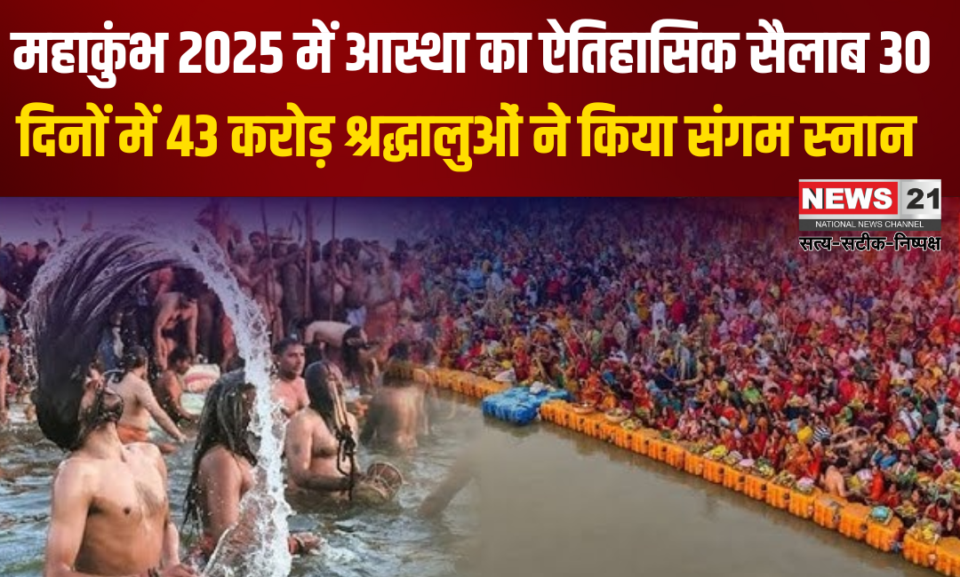Mahakumbh 2025: महाकुंभ 2025 में आस्था का ऐतिहासिक सैलाब: 30 दिनों में 43 करोड़ श्रद्धालुओं ने किया संगम स्नान