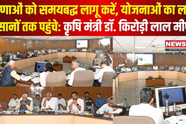 Jaipur News: कृषि मंत्री डॉ. किरोड़ी लाल मीणा की समीक्षा बैठक में निर्देश: घोषणाएं समय पर लागू हों, किसानों को मिले योजनाओं का अधिकतम लाभ