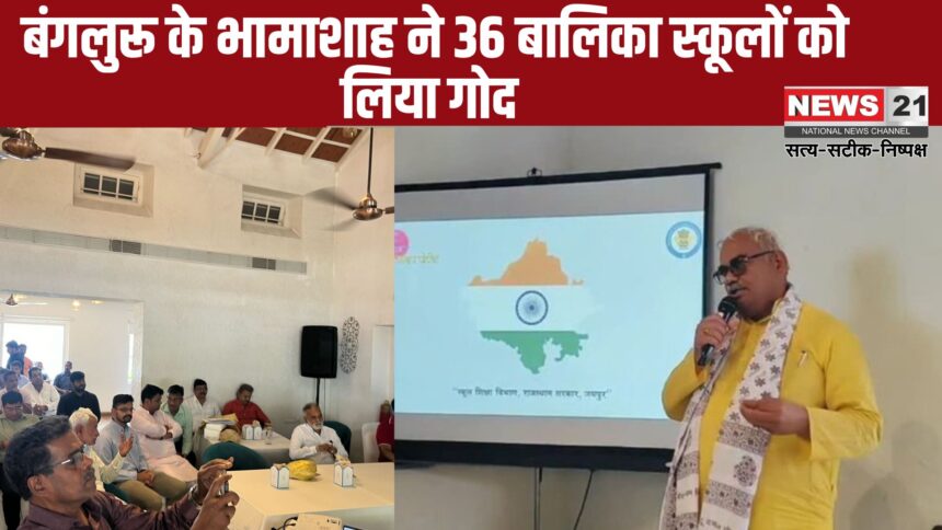 Bhamashah Of Bangalore Adopted 36 Girls' Schools Sirohi: बेंगलुरु में शिक्षा मंत्री मदन दिलावर का भव्य स्वागत: भामाशाह रमेश पी शाह ने सिरोही की 36 बालिका विद्यालयों को लिया गोद 
