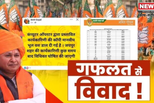 BJP Jaipur Executive List Controversy: जयपुर में बीजेपी की कार्यकारिणी पोस्ट पर मचा हड़कंप: BJP की कार्यकारिणी में 22 सिफारिशी नेता:अध्यक्ष ने लिस्ट डिलीट कर लिखा- वैध नहीं