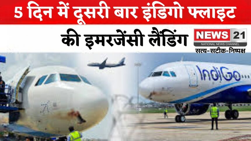IndiGo Flight: 5 दिन में दूसरी बार इंडिगो फ्लाइट की इमरजेंसी लैंडिंग: नागपुर से उड़ान भरते ही पक्षी से टकराया विमान