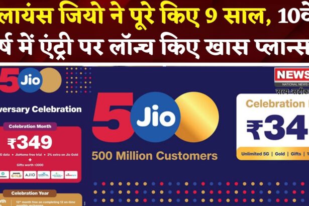 Reliance Jio: रिलायंस जियो ने रखा 10वें वर्ष में कदम: लॉन्च किए सेलिब्रेशन प्लान