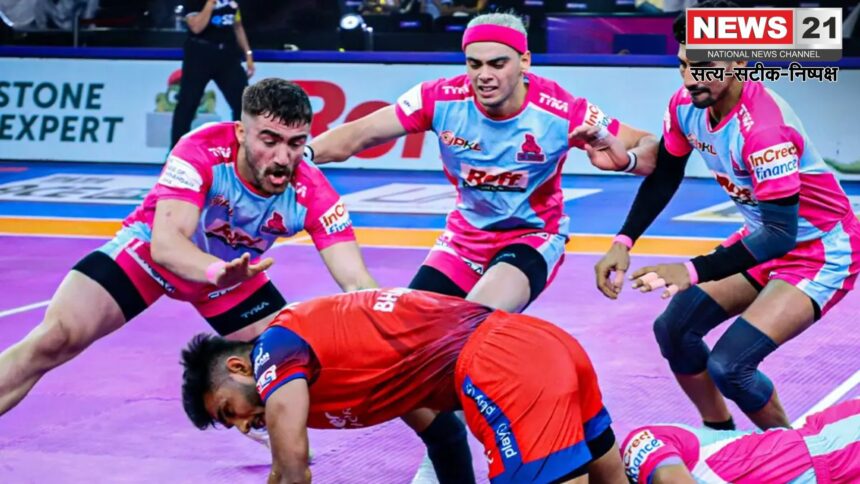 PKL 12: जयपुर पिंक पैंथर्स ने प्रो कबड्डी लीग सीजन 12 में यूपी योद्धाज को 41-29 से हराकर पहली घरेलू जीत हासिल की