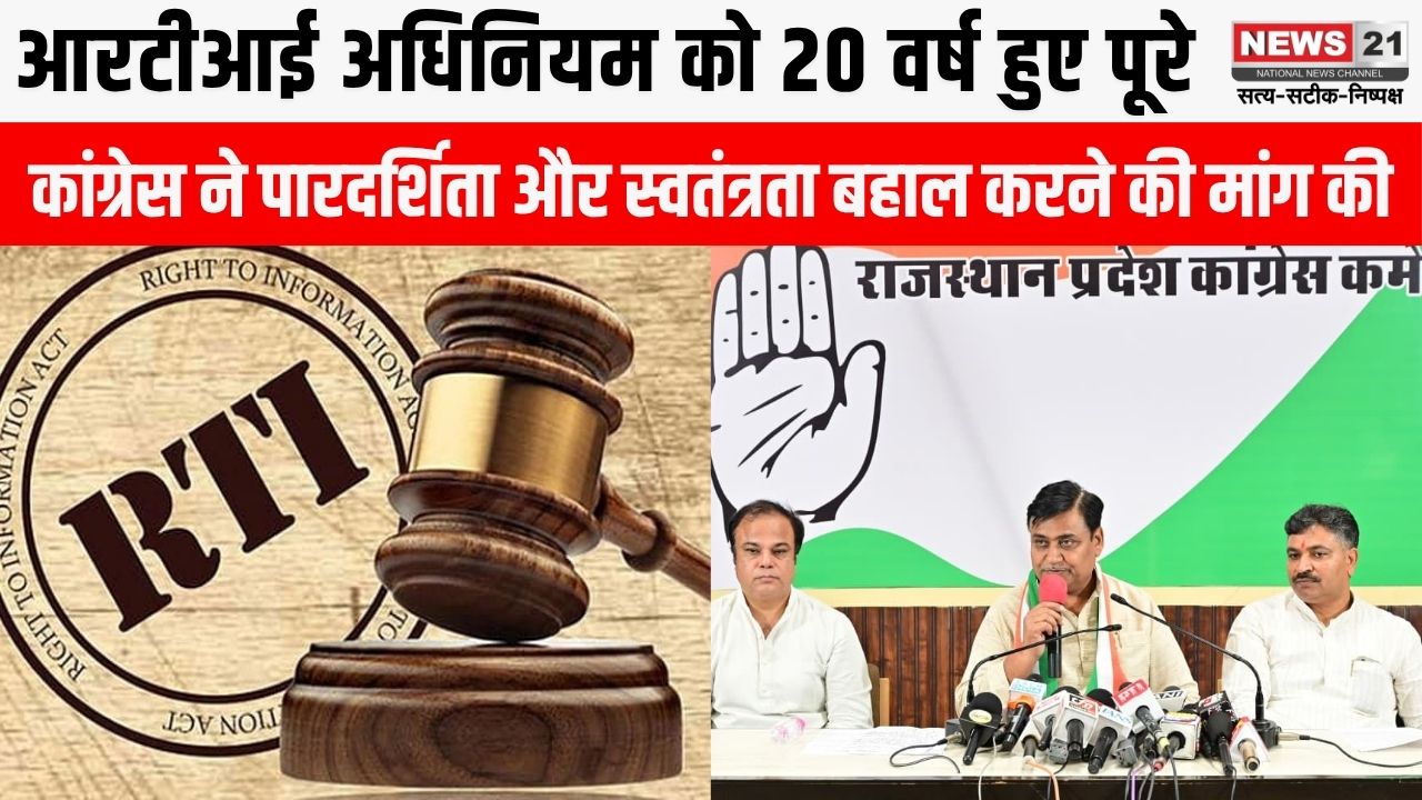 आरटीआई अधिनियम को 20 वर्ष हुए पूरे
