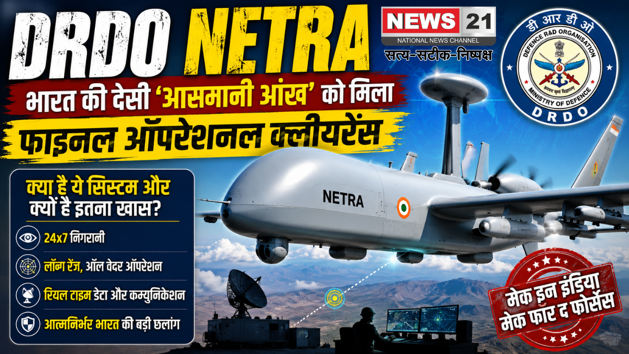 DRDO Netra:भारत की देसी 'आसमानी आंख' को मिला फाइनल ऑपरेशनल क्लीयरेंस - क्या है ये सिस्टम और क्यों है इतना खास?
