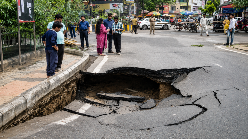 Bareilly Smart City Road Collapse