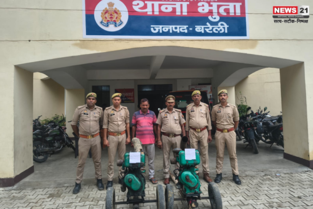 बरेली पुलिस ने दो चोरी के इंजन सहित एक आरोपी किया गिरफ्तार