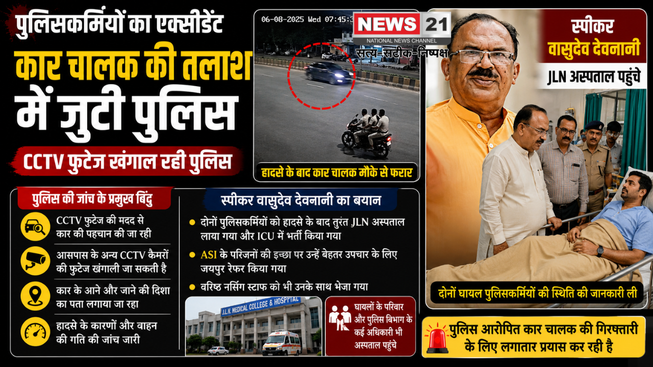 अजमेर में पुलिसकर्मियों का एक्सीडेंट