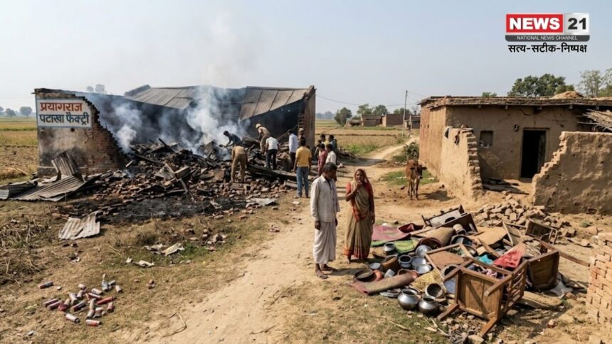 प्रयागराज पटाखा फैक्ट्री विस्फोट