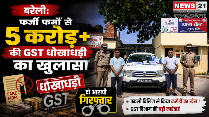 बरेली: फर्जी फर्मों से 5 करोड़ से अधिक की GST धोखाधड़ी का खुलासा, दो आरोपी गिरफ्तार