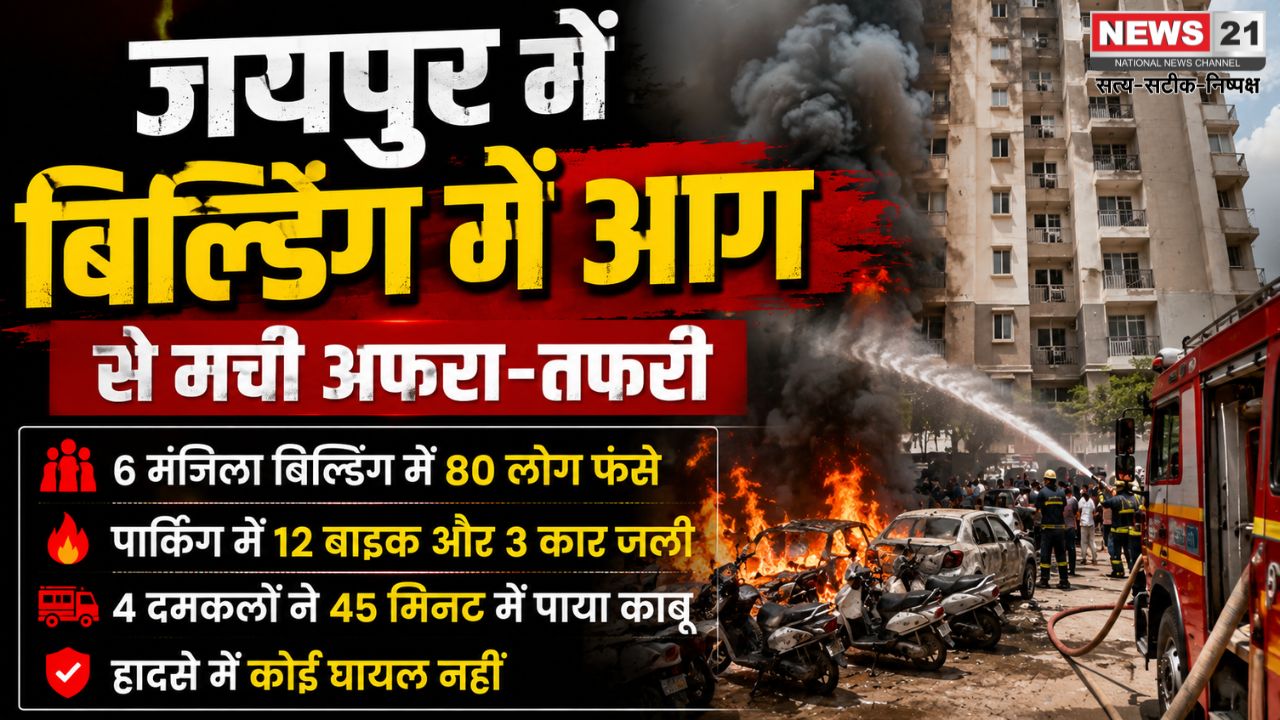 जयपुर में बिल्डिंग में आग