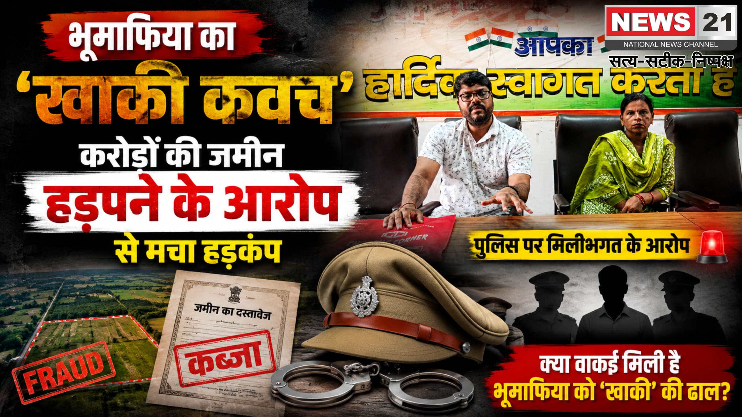 भूमाफिया का 'खाकी कवच', करोड़ों की जमीन हड़पने के आरोप से मचा हड़कंप