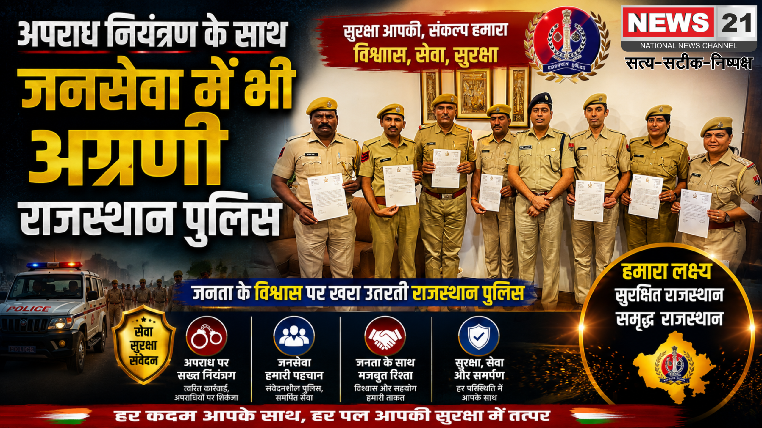 अपराध नियंत्रण के साथ जनसेवा में भी अग्रणी राजस्थान पुलिस