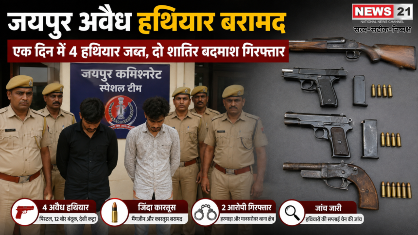 जयपुर अवैध हथियार बरामद
