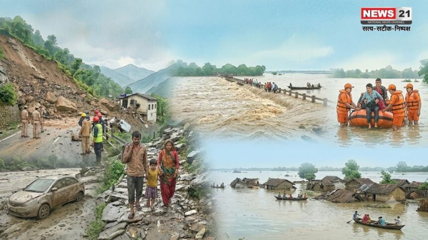 उत्तर भारत बारिश-बाढ़