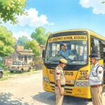 स्कूल वाहनों की चेकिंग